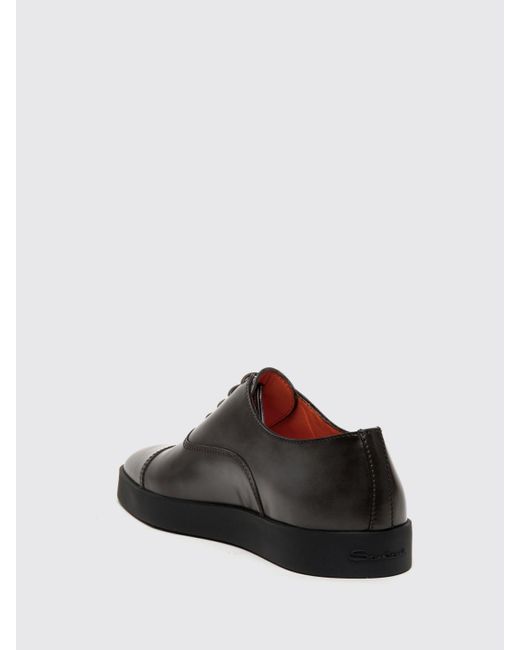 Santoni Gray Brogue Shoes for men