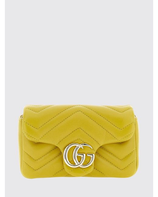 Gucci Yellow Gg Marmont Matelassé Nappa Leather Bag