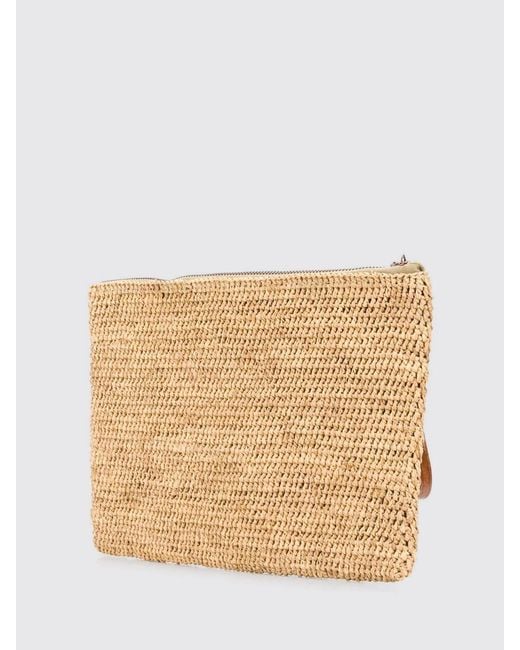 IBELIV Natural Tea Ampy Crocheted Raffia Pouch