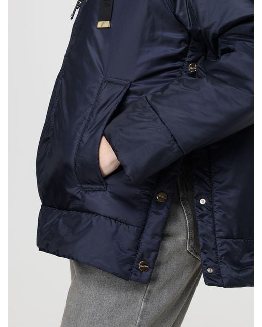 Max Mara Blue Daria Hooded Nylon Puffer Jacket 'S