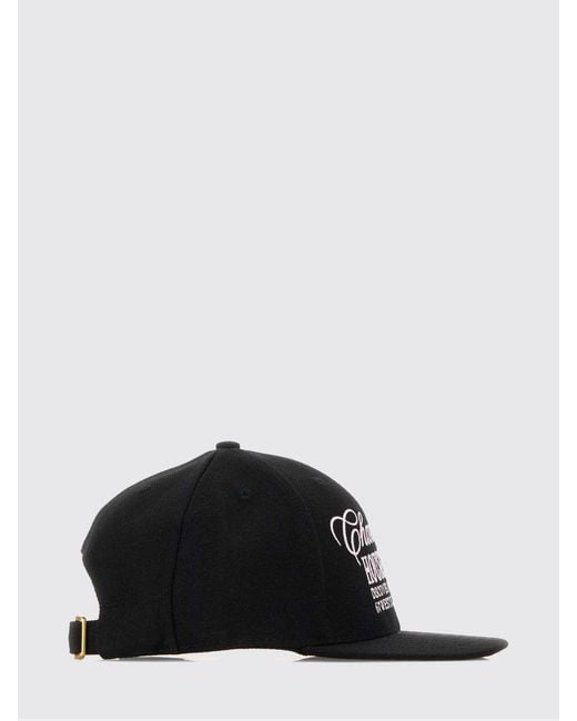 Willy Chavarria Black Twill Hat With Embroidered Slogan for men
