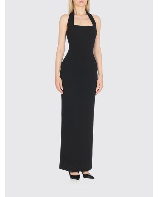 Solace London Black Elegant Halter Neck Gown