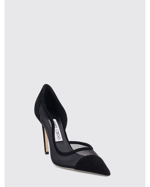 Jimmy Choo Black Brigitte Mesh And Suede Pumps With High Stiletto Heel