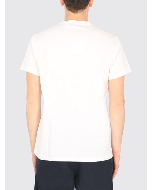 Aspesi White Cotton T-Shirt With Slogan for men