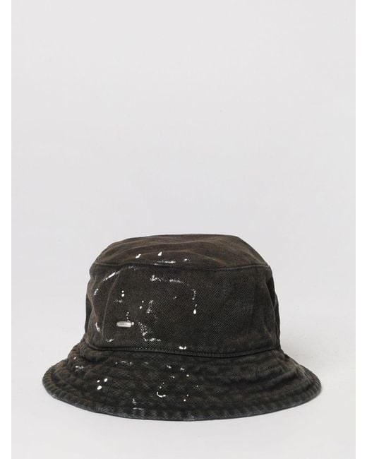 Our Legacy Black Nebula Cotton Twill Hat With Paint Splatters for men