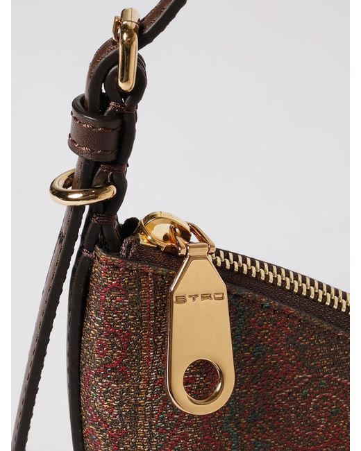 Etro Brown Essential Paisley Print Coated Cotton Bag