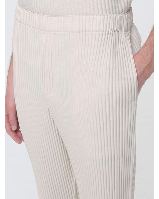 Homme Plissé Issey Miyake Pink Pleated Crepe Trousers for men
