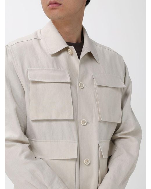 Lardini Natural Linen Blend Shirt Jacket for men