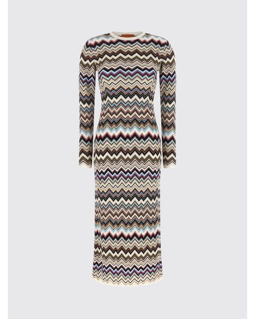 Missoni White Zigzag Pattern Knit Jersey Mini Dress