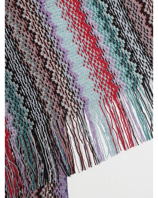 Missoni Multicolor Zigzag Knitted Fringed-edge Scarf