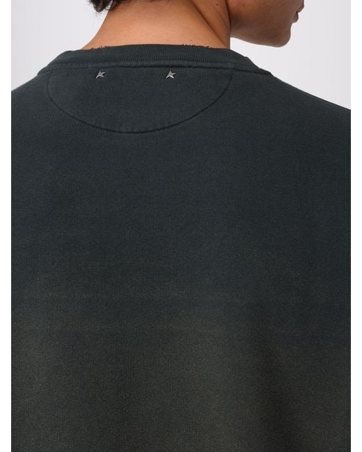 Golden Goose Deluxe Brand Gray Cotton Crewneck Sweatshirt With Gradient Effect for men