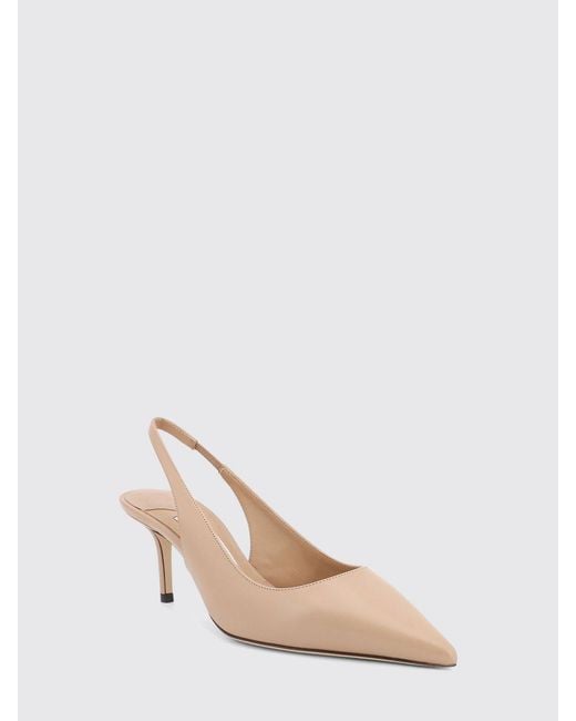 Jimmy Choo Natural Love Calfskin Leather Slingback Pumps With Mid-Stiletto Heel