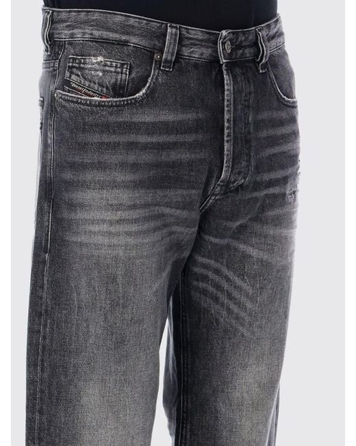DIESEL Blue D-Macs Tapered Fit Stretch Denim Jeans With Distressed Effect for men
