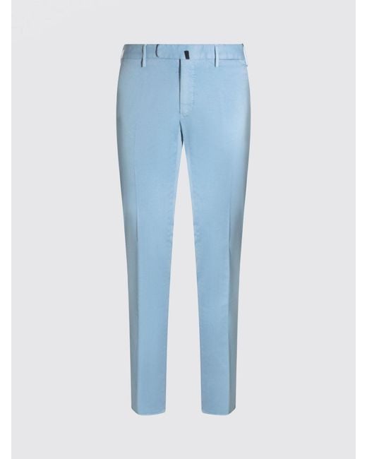 Incotex Blue Cotton Trousers for men