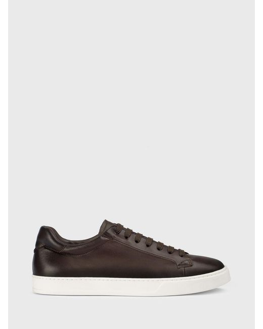 Doucal's White Leather Sneakers for men