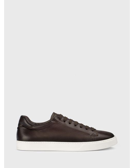 Doucal's White Leather Sneakers for men