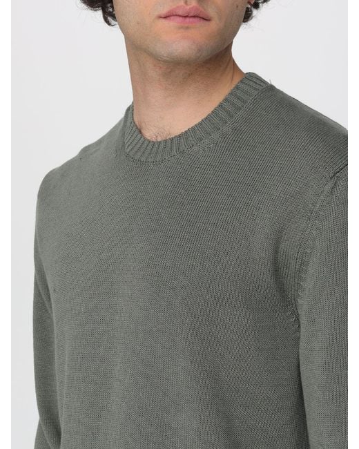 Zanone Gray Linen And Cotton Sweater for men