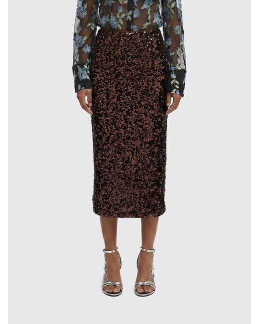 ROTATE BIRGER CHRISTENSEN Black Sequin Midi Skirt