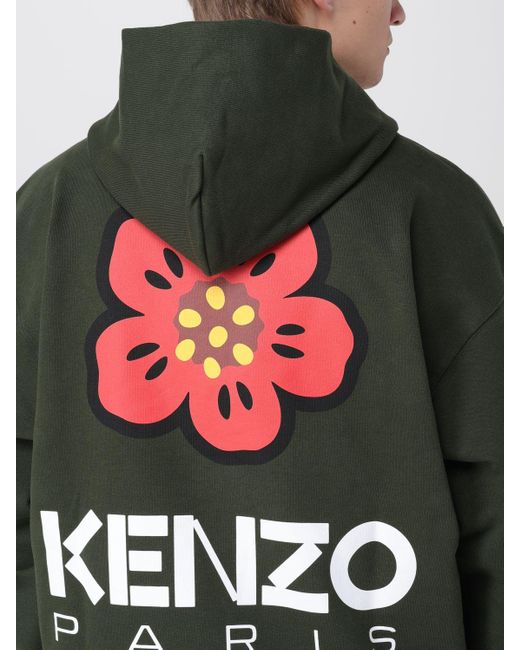 Felpa Boke Flower in jersey di KENZO in Green da Uomo