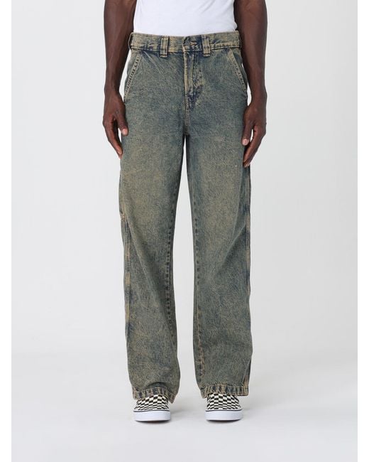 Dickies Gray Relaxed Fit Denim Carpenter Jeans With Hammer Loop for men
