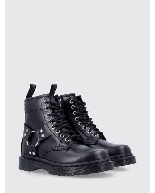 Chaussures plates noires Dr. Martens en coloris Blue