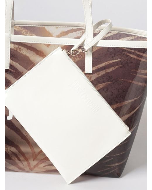 Just Cavalli White Animal Print Pvc Bag