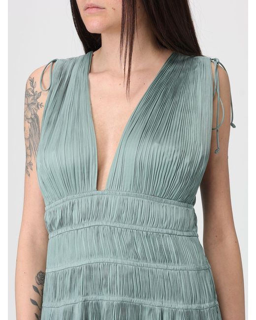 Ulla Johnson Green Tasneem Pleated Crepe Long Dress
