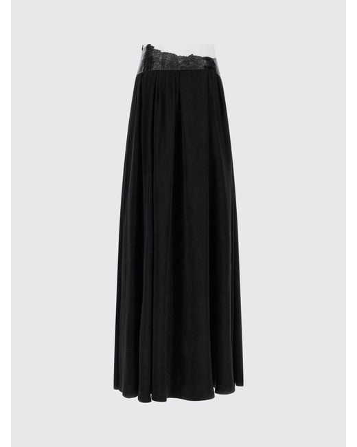 Maison Margiela Blue Cupro Skirt With Lace Details