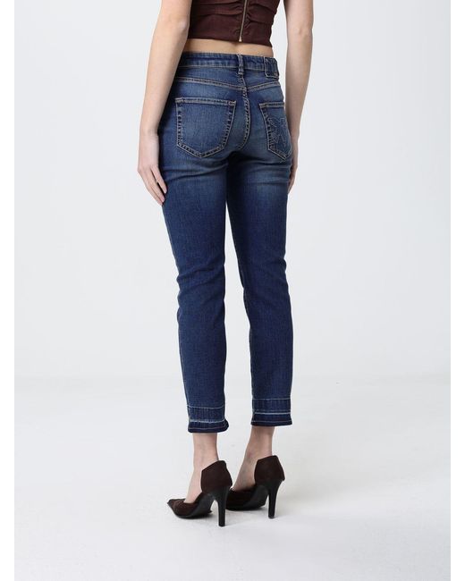 Pinko Blue Cropped Fit Cotton Jeans