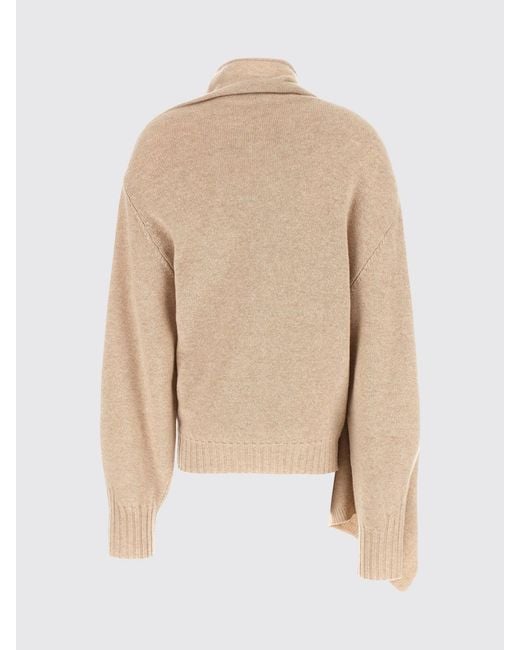 The Attico Brown Virgin Wool Turtleneck Jumper With Dropped Shoulders