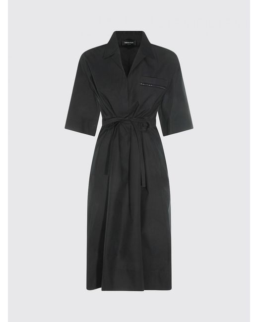 Fabiana Filippi Black Cotton Chemisier Dress