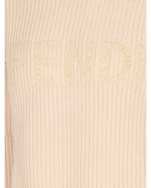 Fendi Natural Wool Crew Neck Pullover for men