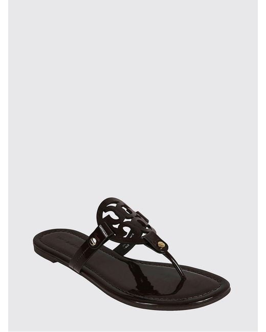 Tory Burch White Miller Leather Flip Flops