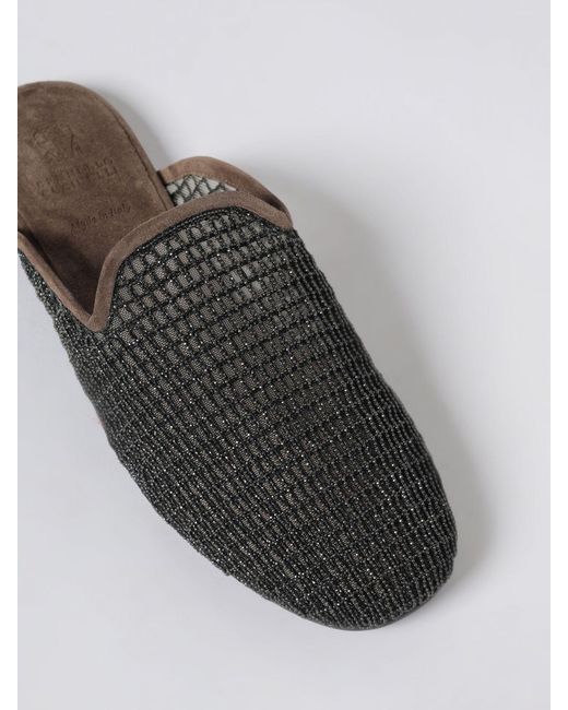 Brunello Cucinelli White Suede Calfskin Sabots