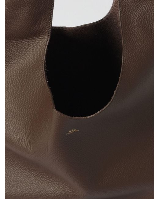 A.P.C. Brown Le Neige Grained Leather Bag