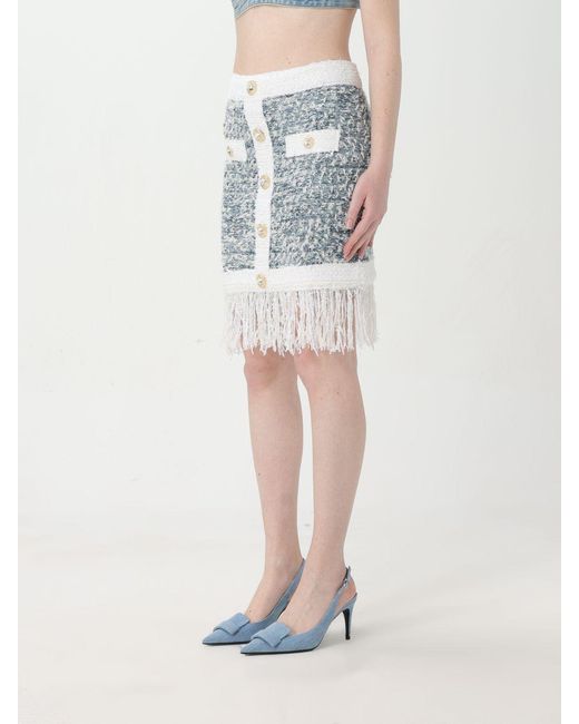 Balmain Blue Paris Mini Skirt