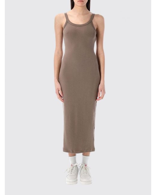Nike Brown Ribbed Midi Dress