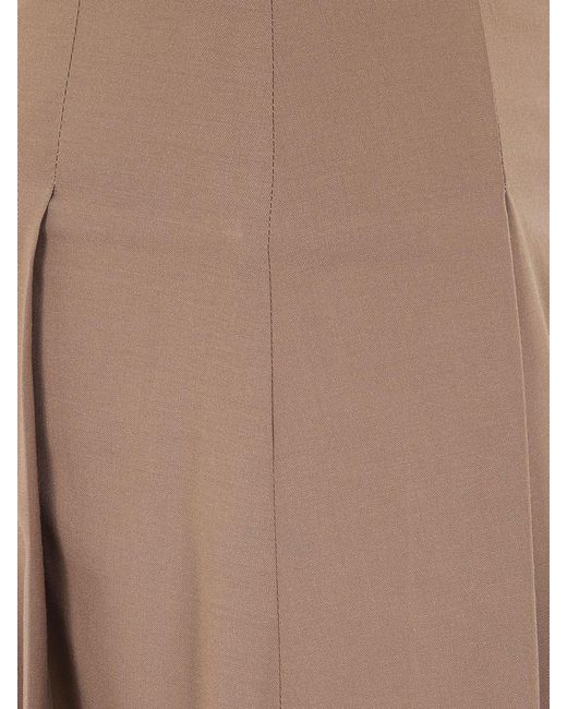 Rohe Brown Virgin Wool Blend Midi Skirt