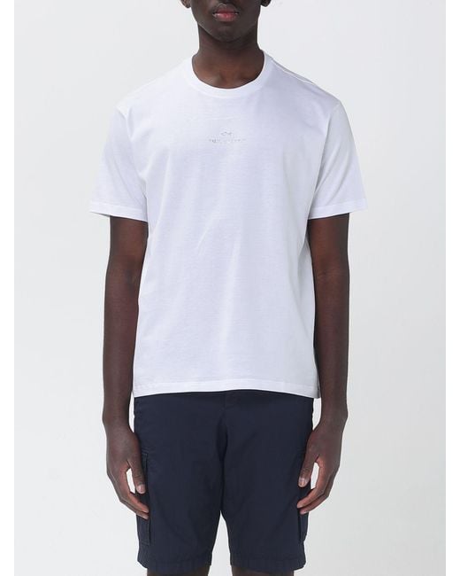 Paul & Shark White Paul &Amp Shark Cotton T-Shirt With Logo for men