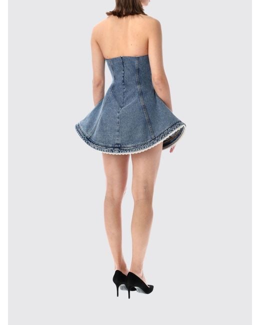 Magda Butrym Blue Denim Short Dress