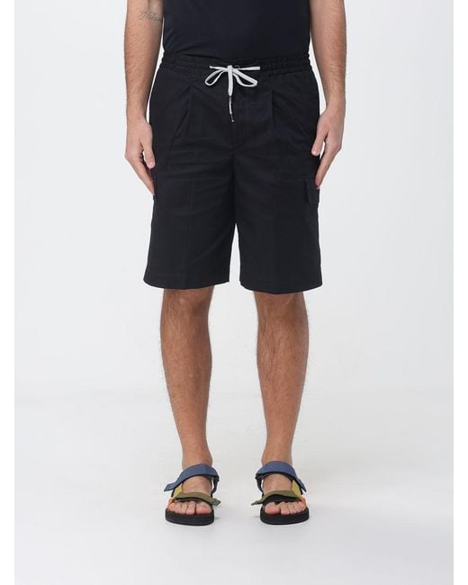 PT Torino Black Cotton Cargo Shorts for men