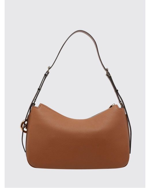 Michael Kors Brown Nolita Medium Pebbled Leather Shoulder Bag