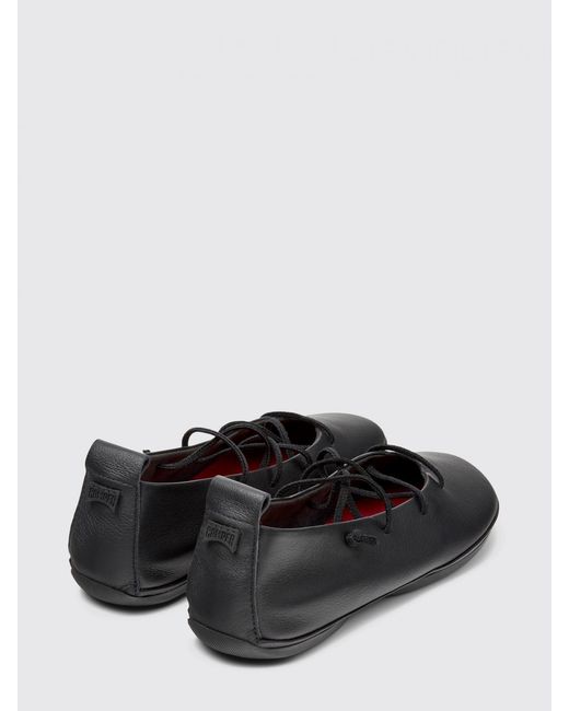 Camper White Right Nina Leather Ballerina Flats