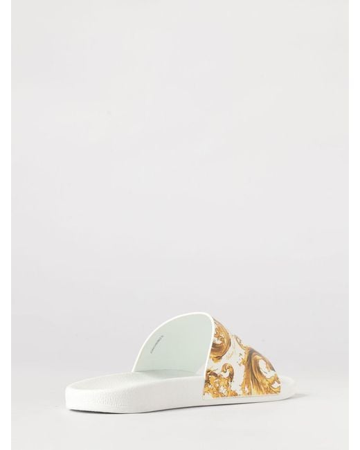 Versace Jeans Couture Metallic Baroque Print Rubber Sliders for men