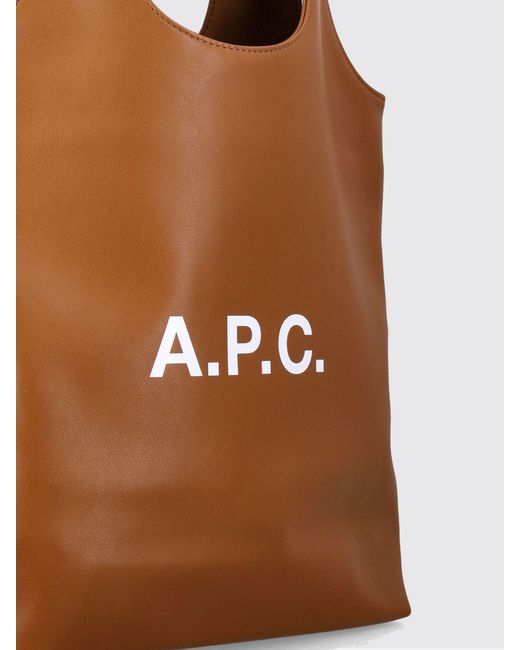 A.P.C. Brown Ninon Logo Faux Leather Shoulder Bag for men