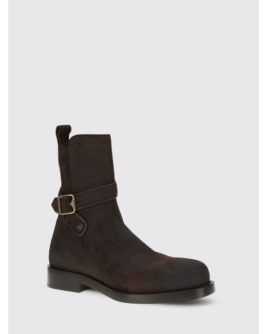 Burberry Black Waxed Leather Ankle Boot for men
