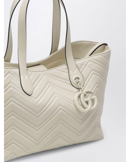Gucci Natural Chevron Calfskin Shoulder Bag