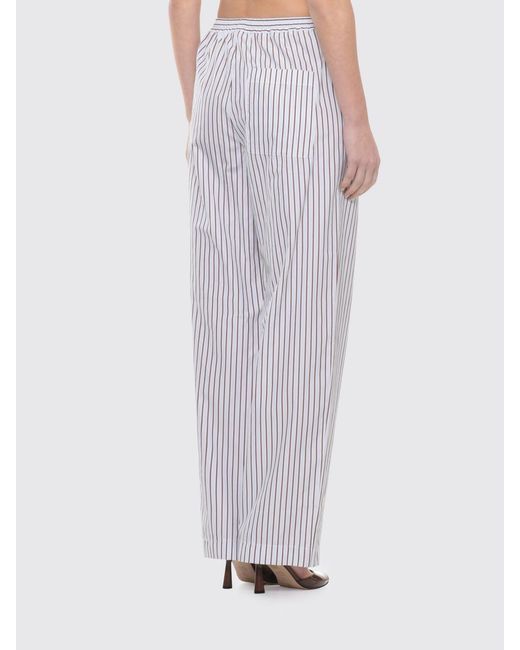 Loulou de Saison Purple Striped Cotton Palazzo Trousers