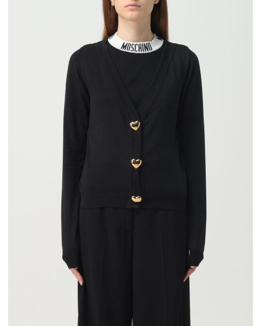 Moschino Couture Black Cardigan In Cotton