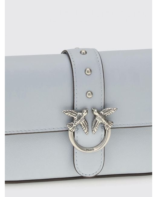 Pinko Gray Baby Love Bag One Slouchy Leather Bag